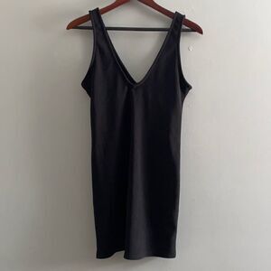 Wild Fable ribbed v-neck black dress